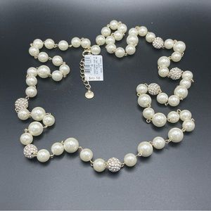 NWT Charter Club Pearl and Pavé Accented Necklace